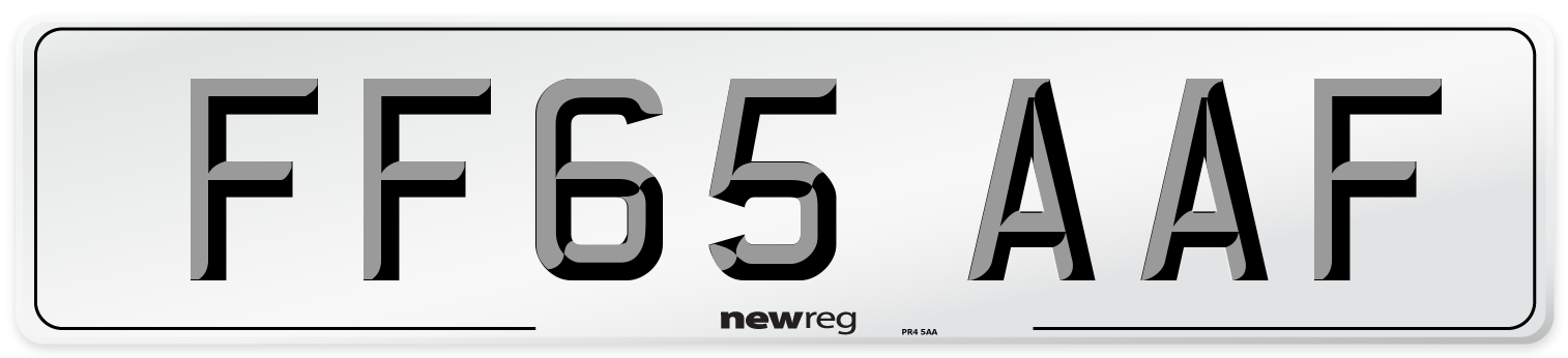 FF65 AAF Number Plate from New Reg